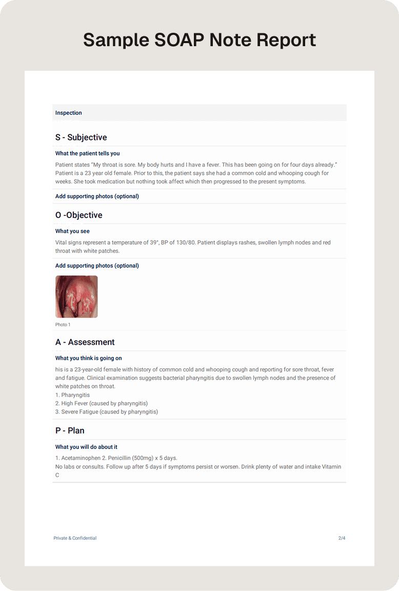 SOAP Note Template Sample Report