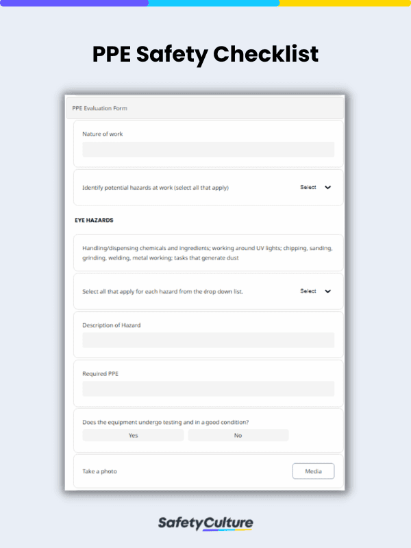 Fiche de contrôle de sécurité pour les EPI