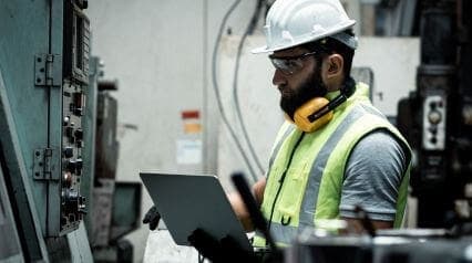 person performing a safety check in