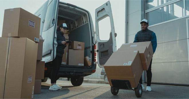 Logistics team working