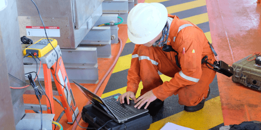 An inspector performing equipment validation