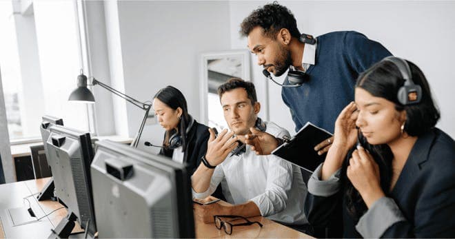 Employees undergoing phishing training