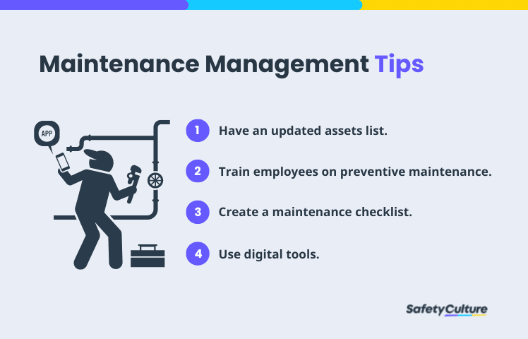 maintenance management tips for regular maintenance activities