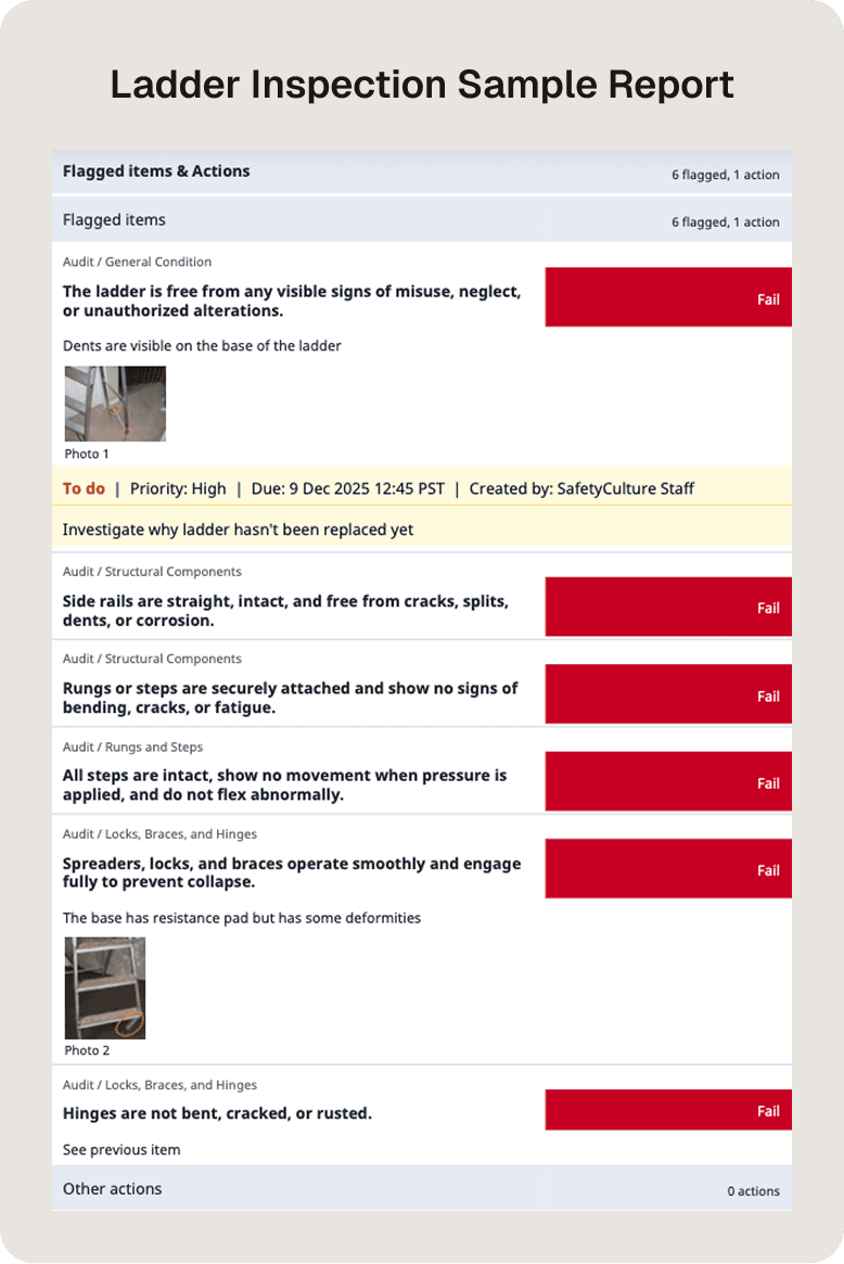 Ladder Inspection Sample Report
