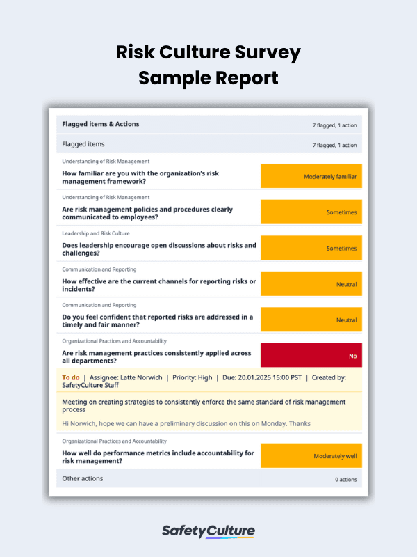 Risk Culture Survey Sample Report