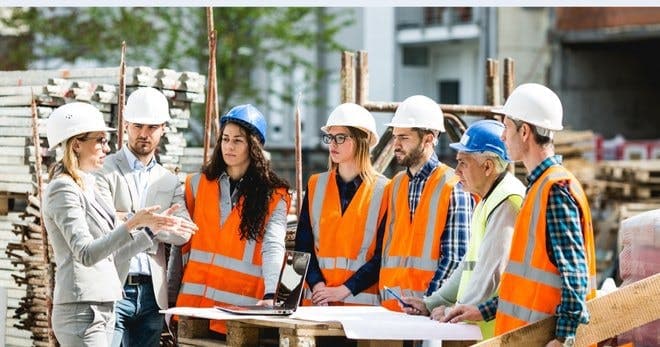 A manager conducting a team meeting