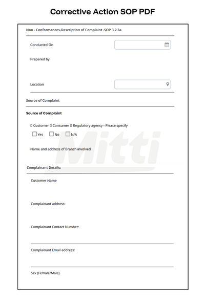 Corrective Action SOP PDF