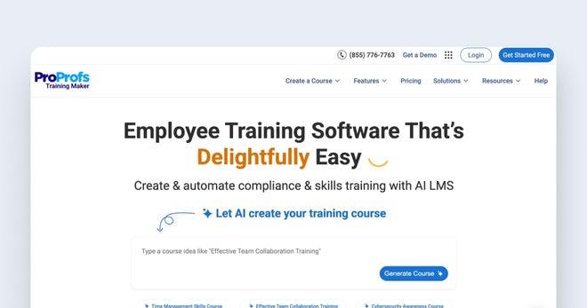 ProProfs Training Maker homepage