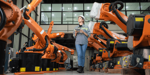 An auditor inspecting mechanical assets.