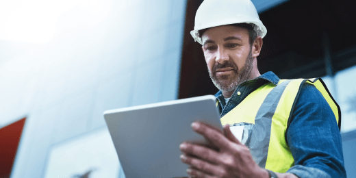 A site inspector monitoring a construction site.