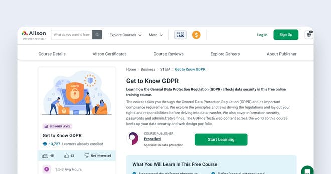 Free compliance training course - Get to Know GDPR