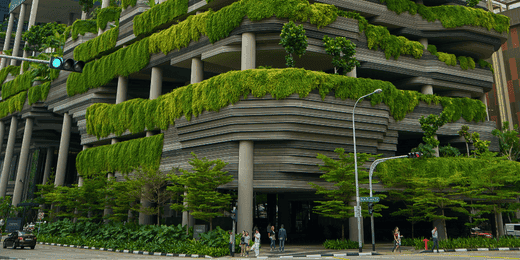 Completed green building project in the city