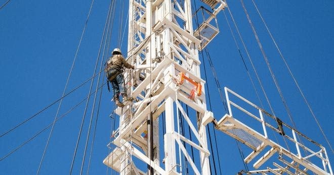 A man working at heights