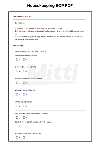 Housekeeping SOP PDF
