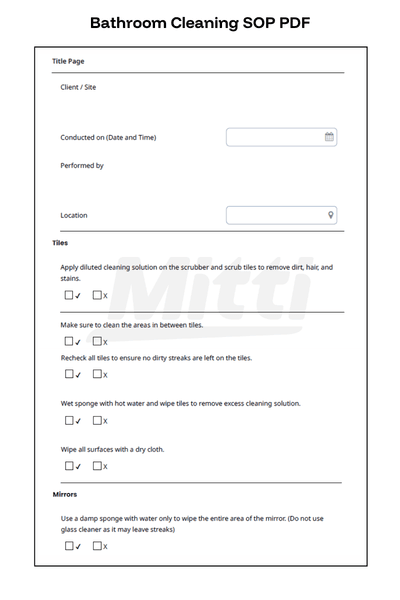 Bathroom Cleaning SOP PDF