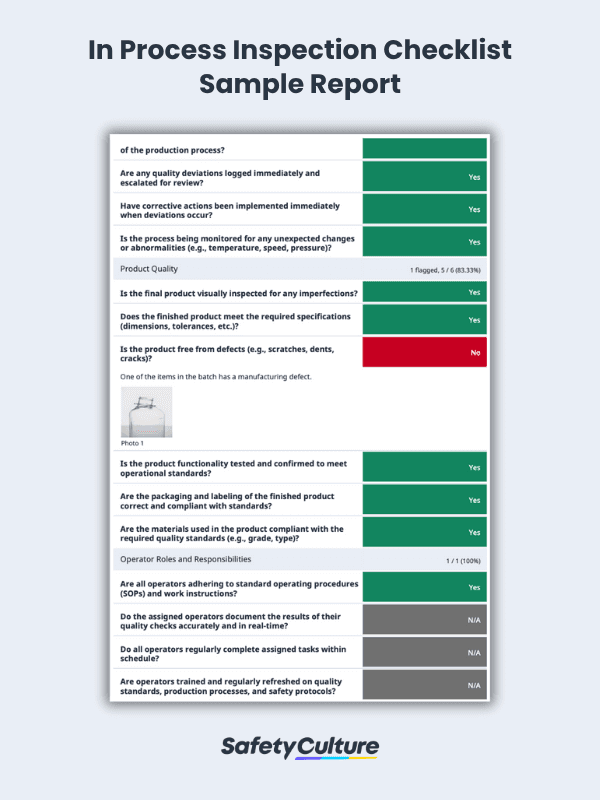 in process inspection sample pdf report