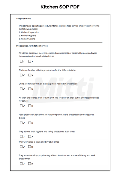 Kitchen SOP PDF