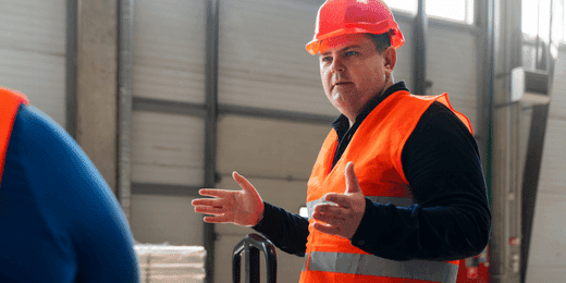Employee talking about residual risks assessed