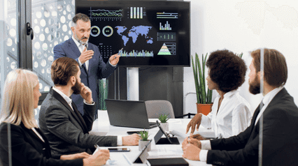 business strategic meeting with pestle analysis