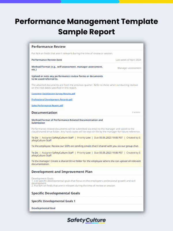 Free Performance Management Template | PDF | Mitti (by SafetyCulture)
