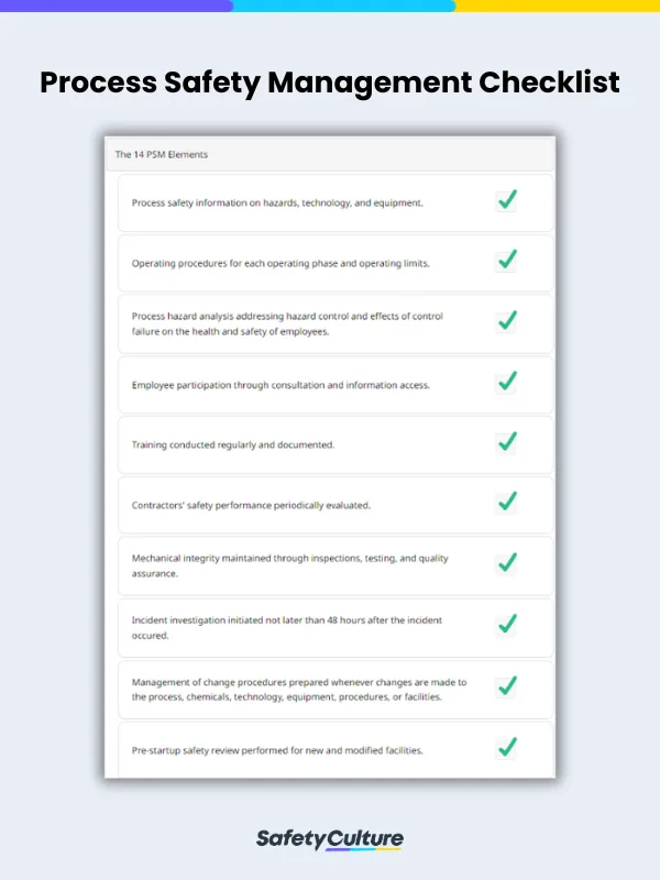 Process Safety Management Checklist