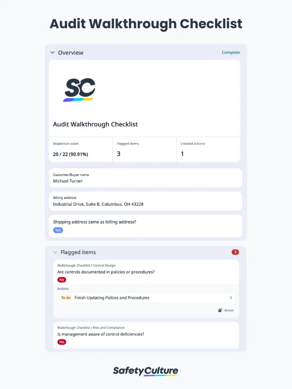 Audit Walkthrough Checklist